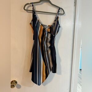 Almost famous striped asymetrical romper